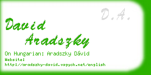 david aradszky business card